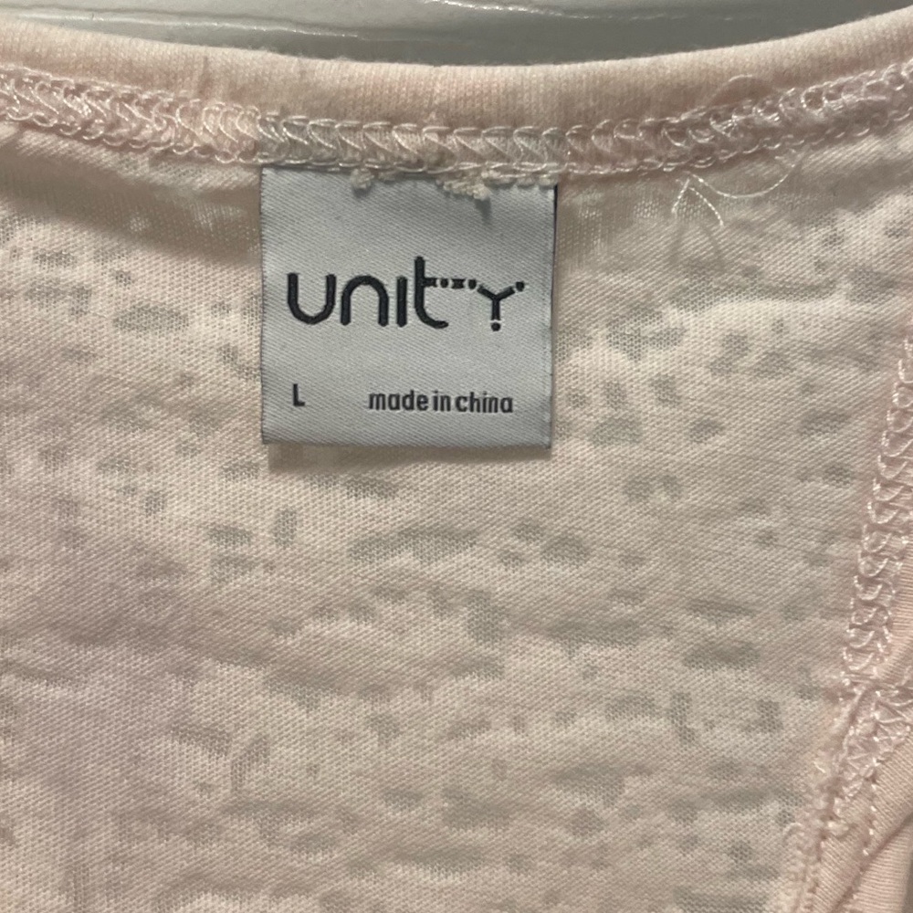 Unity Soft Pink Textured Design Relaxed Tank Top - Picture 2 of 5